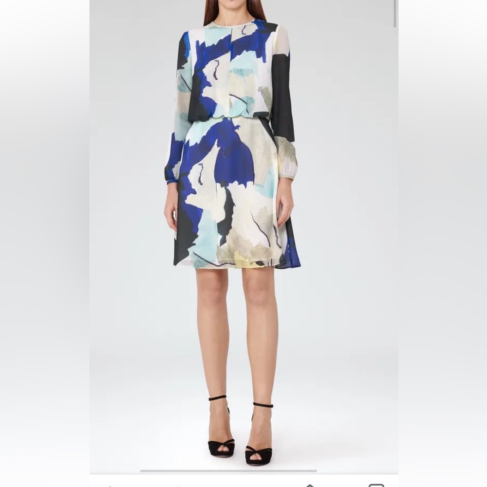 REISS Neave Watercolour Dress size 4